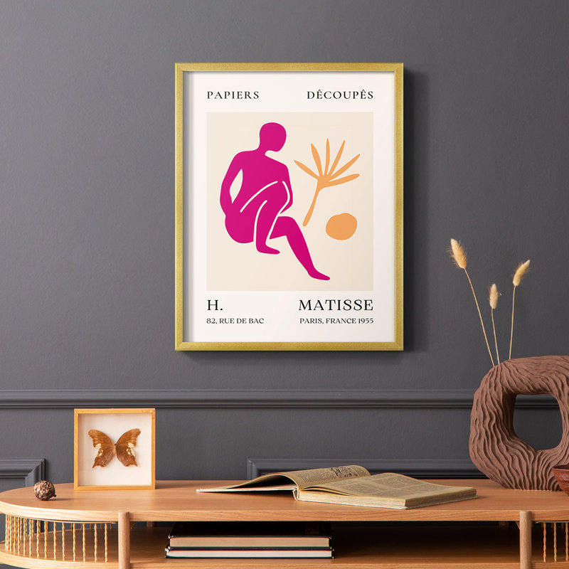 Matisse CLXIV Framed Print - Solid Wood, Gold, 14" H x 11" W