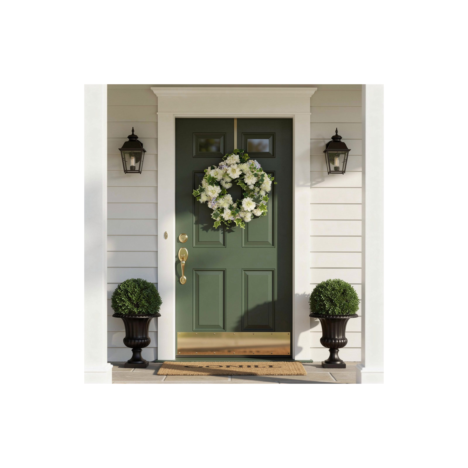 24" Spring Wreath with Dahlias, Hydrangeas and Ivy