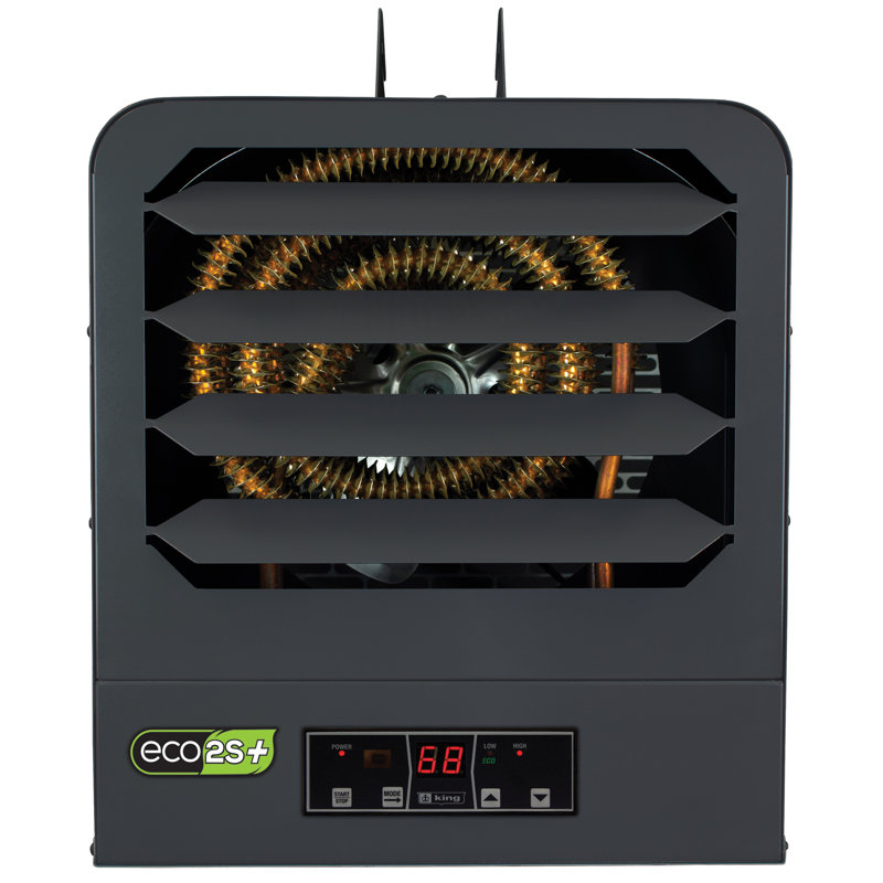 Gray 10KW 240V 2-Stage Electric Garage Heater with Remote