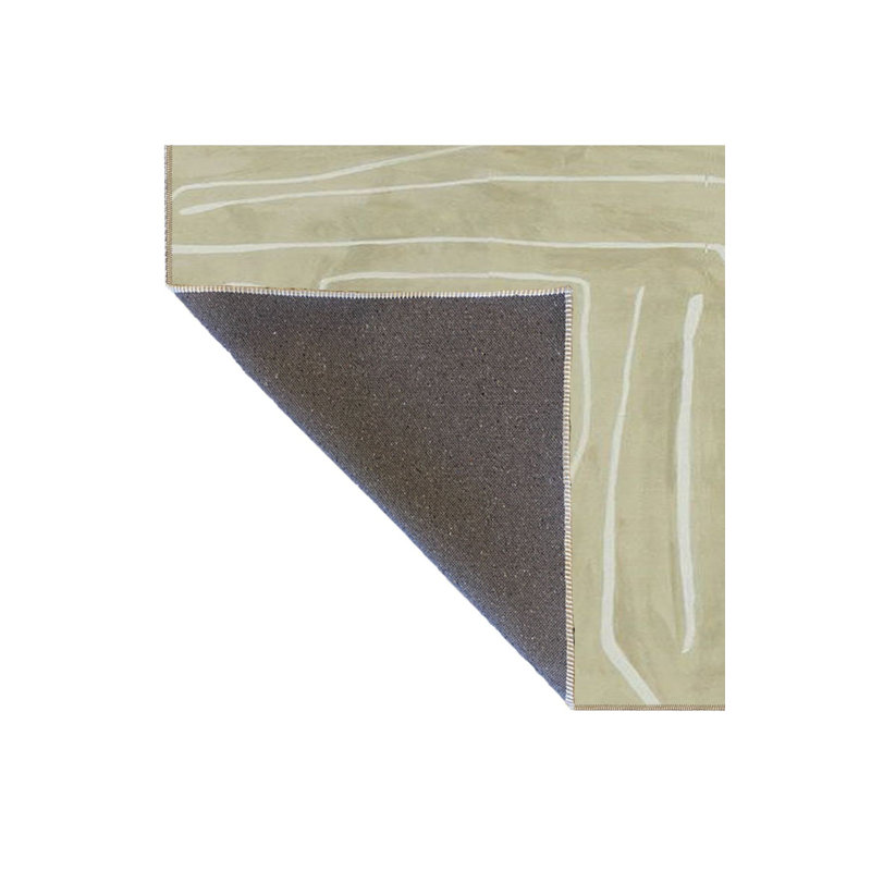 Tapis tissé rectangulaire vert clair lavable à la machine, Sous-tapis rectangulaire 2 pi 6 po x 4 pi 11 po