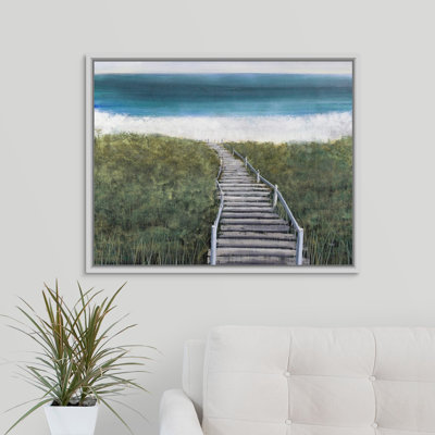 « boardwalk en bois », peinture sur toile