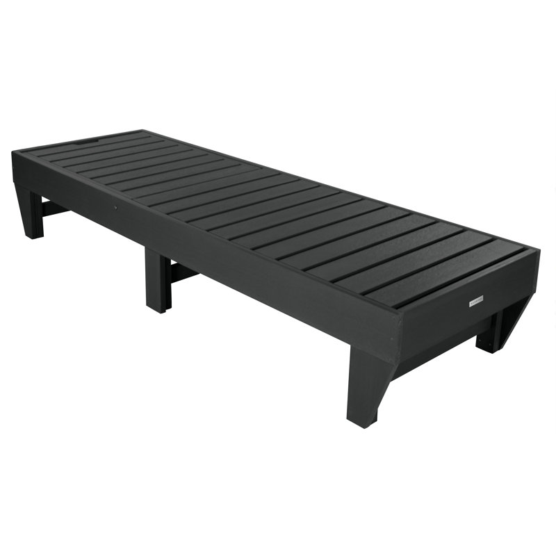 Annette Outdoor Chaise Lounge, Black