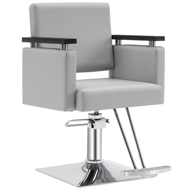 Fauteuil de barbier hydraulique pivotant à 360 degrés Nauvoo, Gris