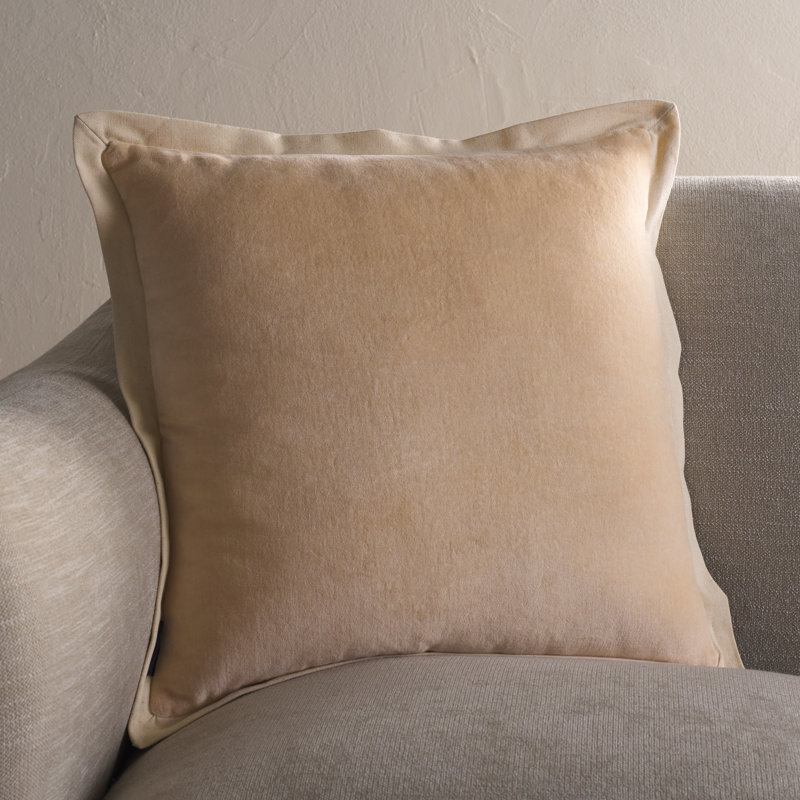 Coussin en coton Jordy, H 18 po x l 18 po, Ivoire, Carré