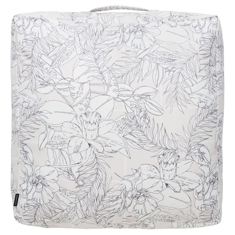 White Floral Euro Square Decorative Pillow