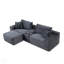 Canapé modulaire modulaire avec assise profonde, tissu en velours côtelé, porte-gobelets, ports USB, boîte de rangement et repose-pieds mobile pour le salon, aucun assemblage requis-1692742151