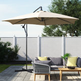 Oyster 3m Standard Cantilever Over Hanging Powder Coated Parasol with Cross Stand This parasol is made using Polyester Fabric which has a Weather-Proof Coating & UPF Sun Protection Level 50