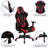 Gaming Desk and Reclining Gaming Chair Set with Cup Holder, Headphone Hook & 2 Wire Management Holes-84973899