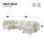 Ensemble de canapé convertible 129 po en U en chenille avec repose-pieds, combinaison libre et canapé-lit-130920937
