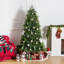 Arbre de Noël en cèdre illuminé 6 pi avec 932 pointes et 350 lumières DEL blanc chaud - Arbre de Noël artificiel en PVC réaliste avec support en métal robuste pour la décoration intérieure-1471582230