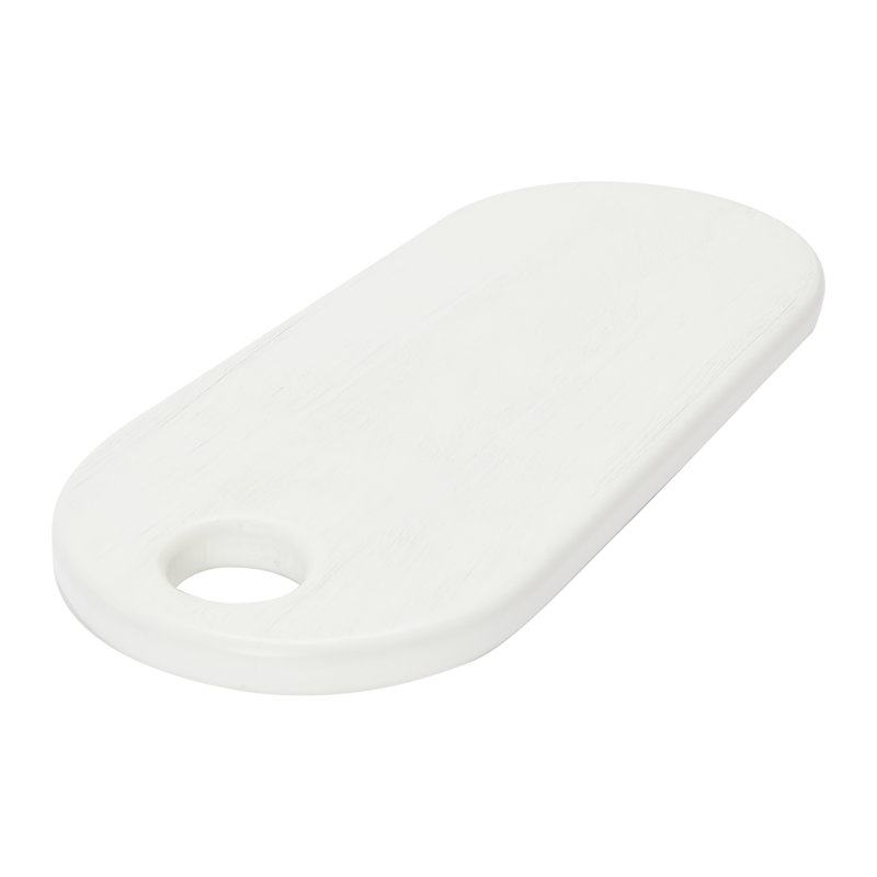 19" Textured White Acacia Wood Cheese/Serving Board