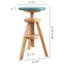Tabouret de comptoir pivotant en bois dur massif de 18,9 à 25,2 po Hiltrun-620503051