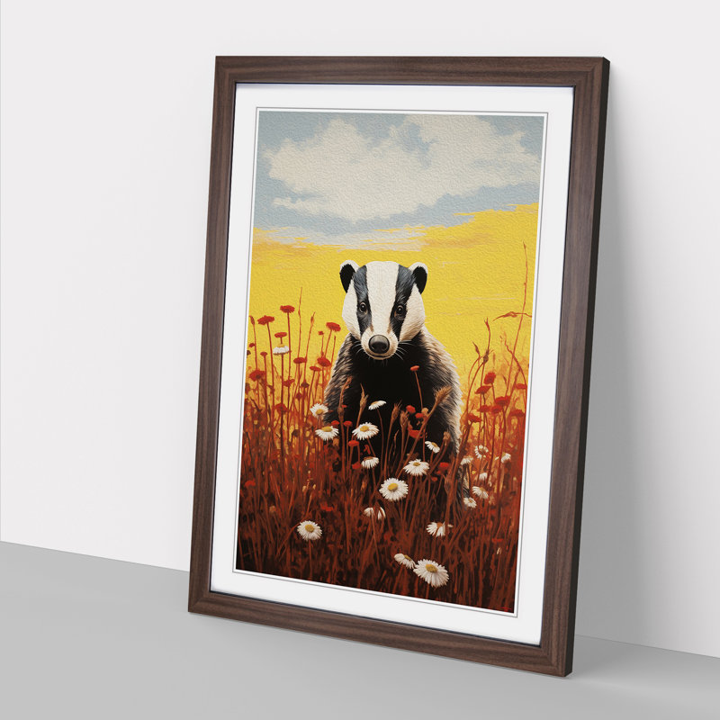 Single Picture Frame Print on Wood, Walnut Framed, 64cm H x 46cm W