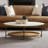 3-Piece Modern 2-Tone Living Room Table Set With Oval Coffee And Round End Tables