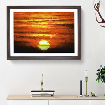 Orange Sunset - Picture Frame Painting Print
