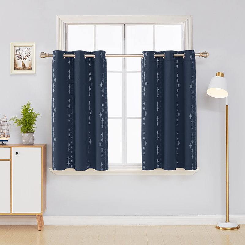 Bedolla Room Darkening Curtain Pair, Navy Blue, 42" W x 53"L