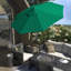 Parasol de patio gris 11 pi avec manivelle en aluminium nervuré Sunbrella Aztec Spectrum-1333245107