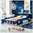 Full Size Race Car-Shaped Platform Bed with Wheels, Durable and Stylish for Kids and Teens-771287078