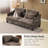  83.86"W Linen Blend Piped T-Cushions 2-Seat Loveseat Sofa-157209014