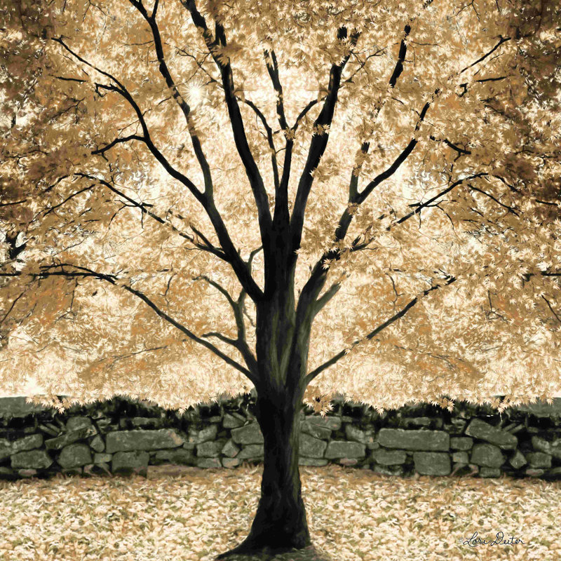 Arbre à baldaquin doré - impression sur toile tendue, H 12 po x l 12 po