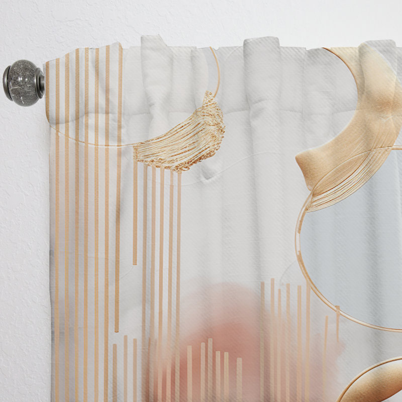 Emanuel - Shapes Abstract Room Darkening Curtain - 1 Panels, 52" W x 84" L