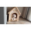 Niche pour chien en bois de cèdre massif avec coussin pour petits chiens