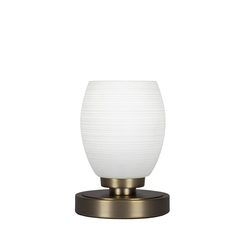 Aneka Accent Lamp Shown With 5" Matrix Glass, White, New Age Brass