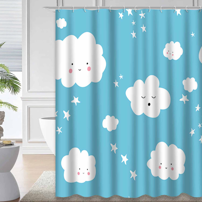 Mignon rideau de douche avec 12 crochets, L 72 po x l 72 po
