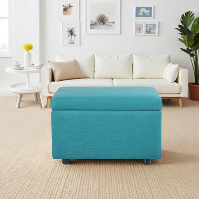 24.8Inch Upholstered Fabric Storage Ottoman Bench – Compact Flip-Top Seat & Hidden Storage For Entryway, Bedroom, Or Living Room by Ebern Designs