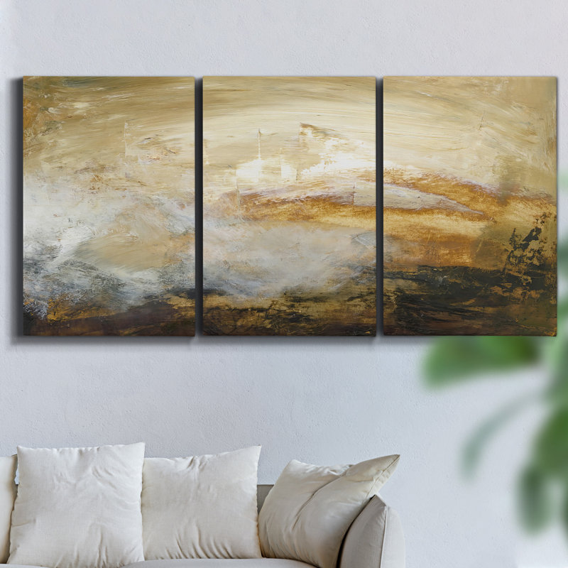 " Daylight Paris I " 3 - Pieces, 48" H x 96" W x 2" D