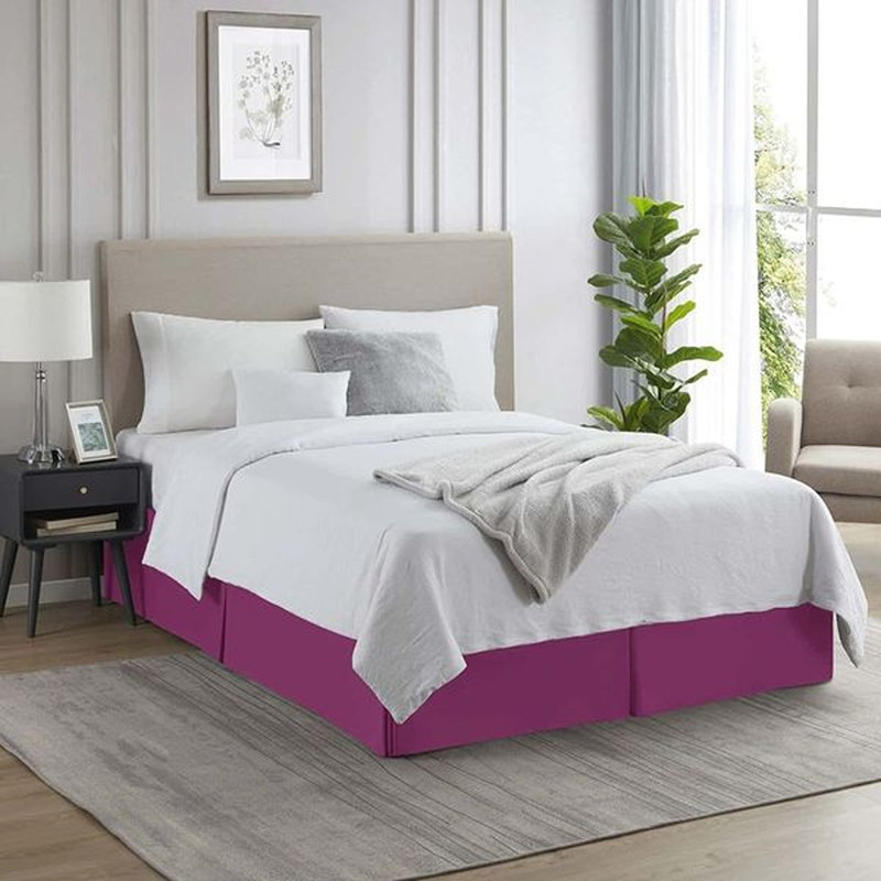Luxury Pleated 14" Bed Skirt, Magenta, California King
