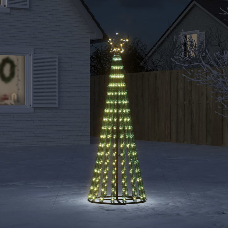 180 cm LED Christmas Tree with 275 LED Lights, White/Yellow