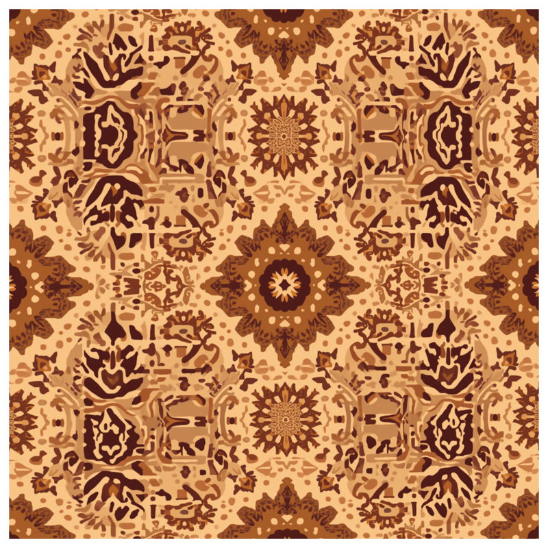 Couvertures beige à motif mandala, L 60 po x H 80 po