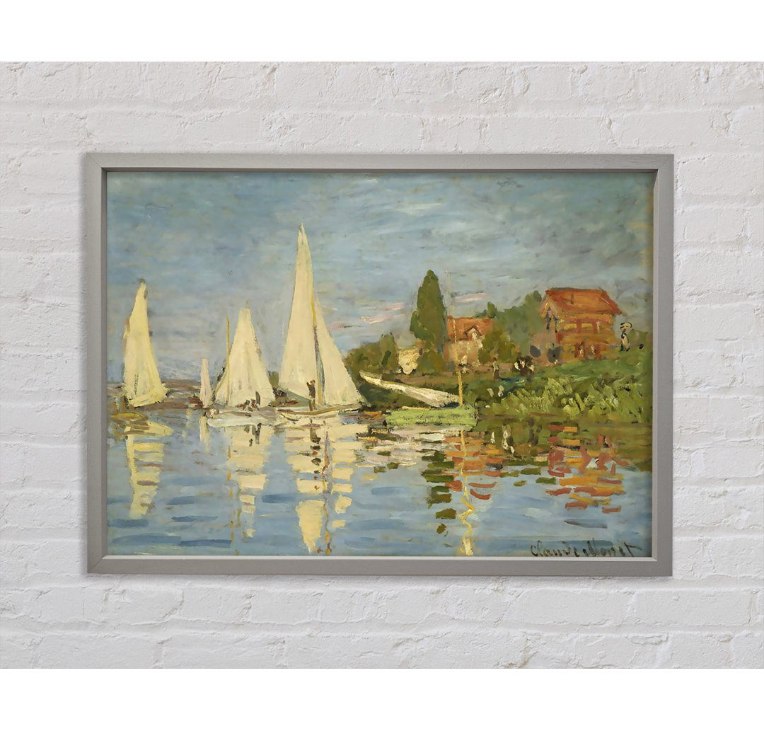 Regatten in Argenteuil von Claude Monet - Einzelbildrahmen Kunstdrucke auf Leinwand