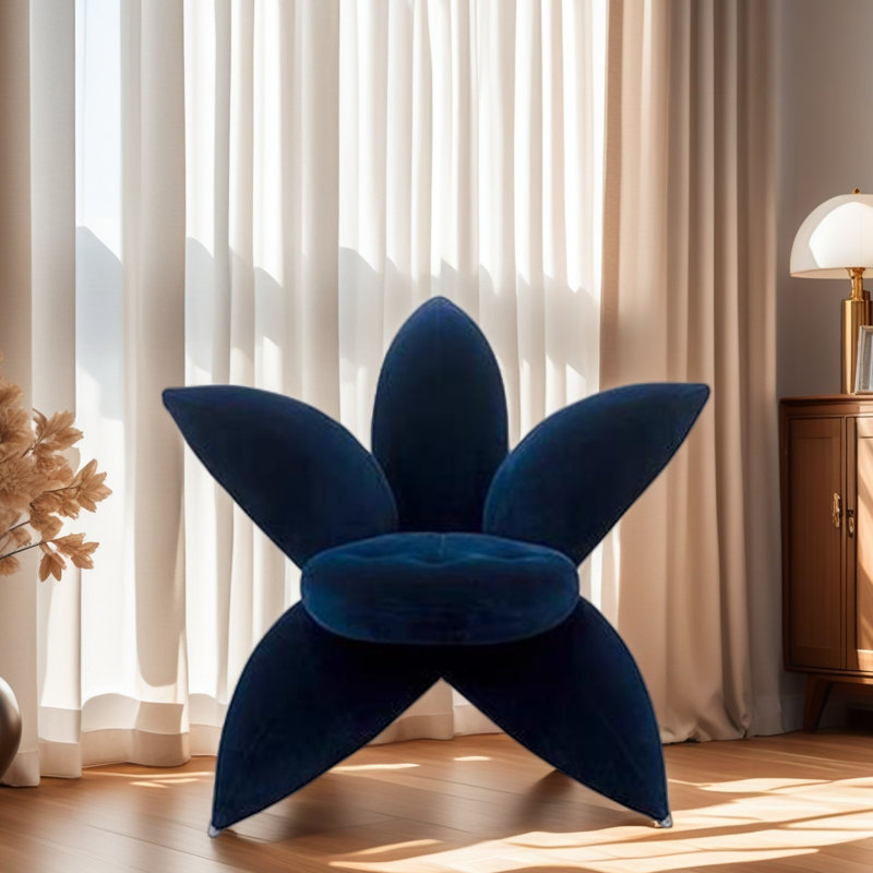 Luxury Creative Flower-shaped Leisure Chair., Midnight Blue
