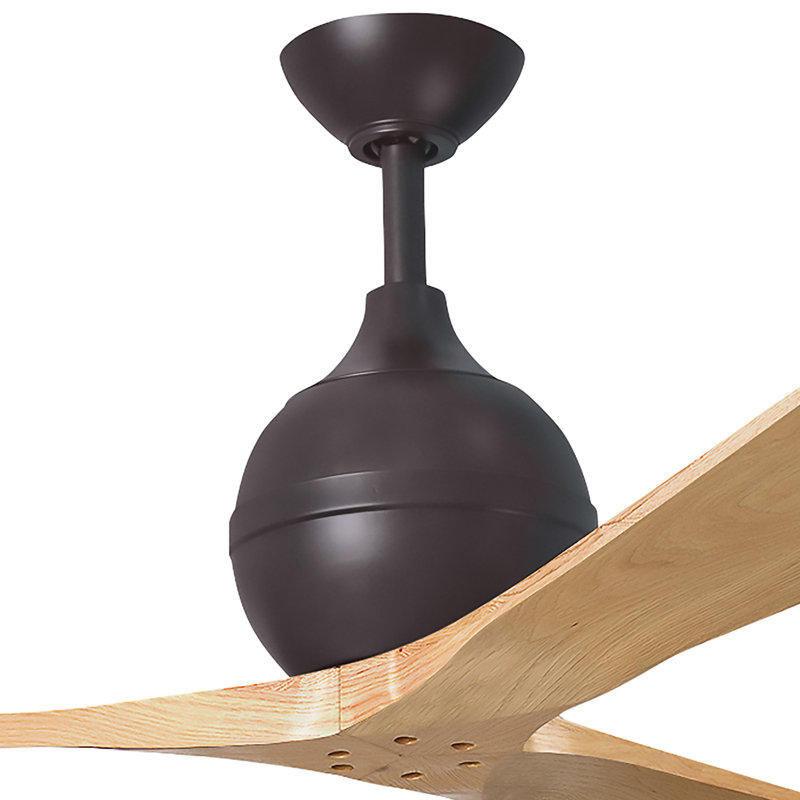 Ventilateur de plafond à 3 pales Irene, Bronze texturé, 52", Ton érable clair