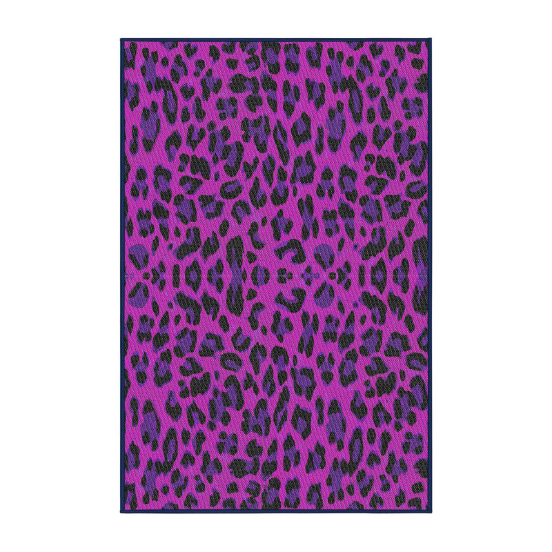 Tapis rose à imprimé animal, Rectangle 5 pi x 7 pi