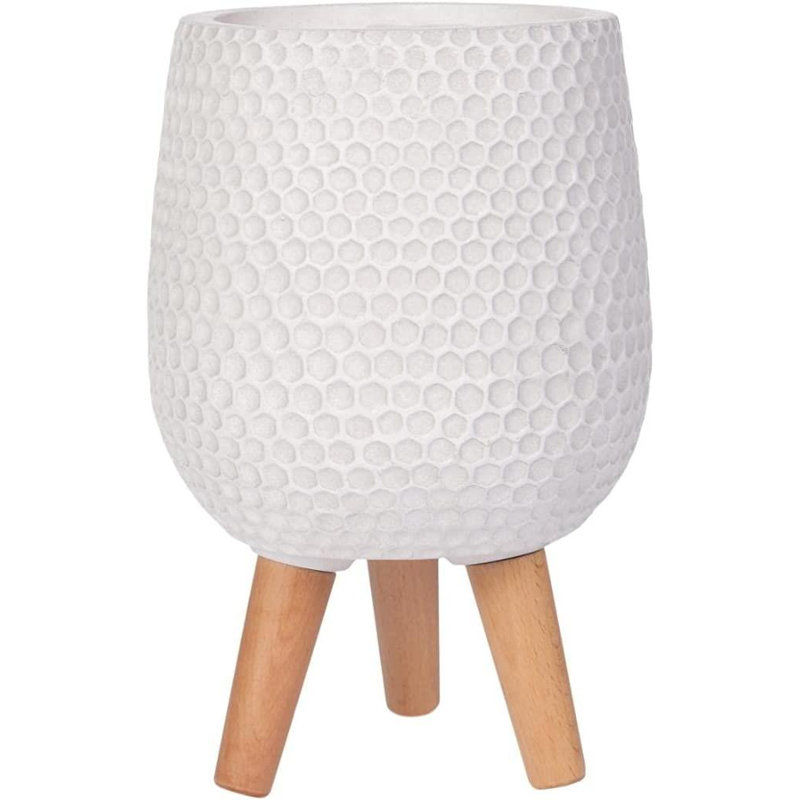 Honeycomb Style Egg Planter with Feet, 43cm H x 30cm W x 30cm D, White