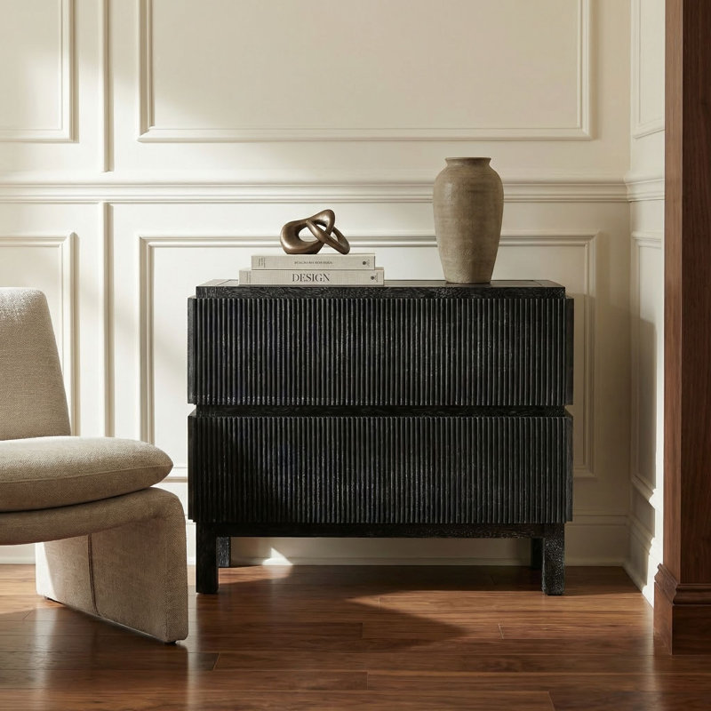 Plato 2 - Drawer Nightstand, Black Walnut