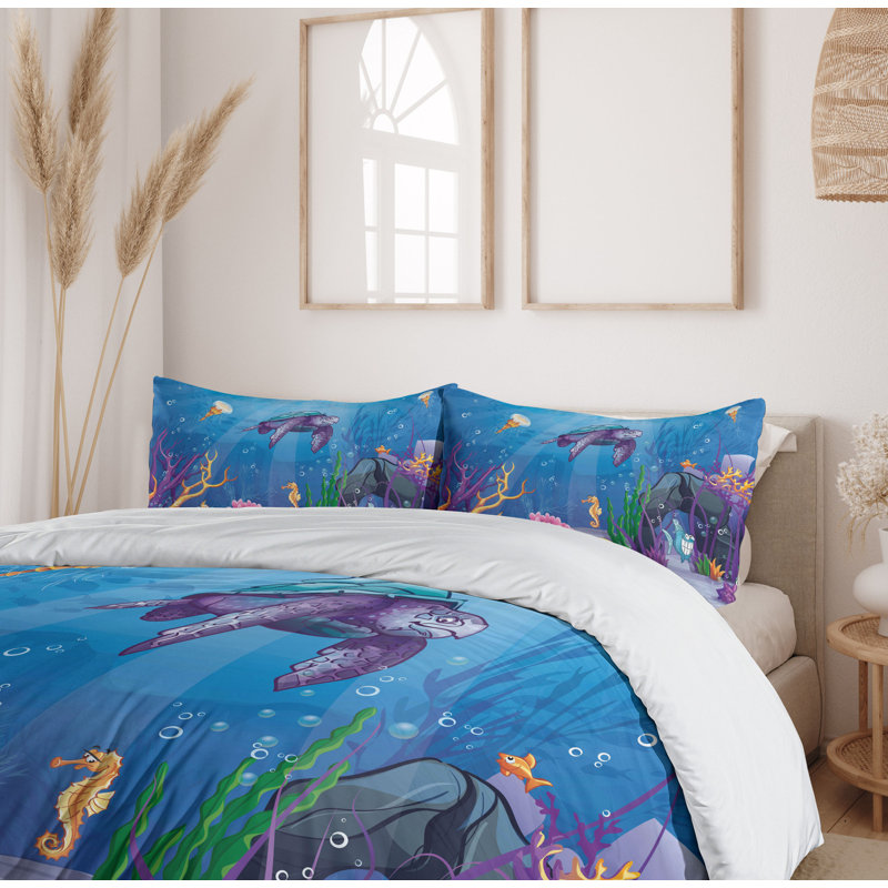 Turtle Underwater [EU ONLY] Duvet Cover Set, Queen
