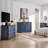 9 Drawers Dresser, 54" Wide Farmhouse Chest of Drawers with Charging Station, Distressed Finish Design-1254754353