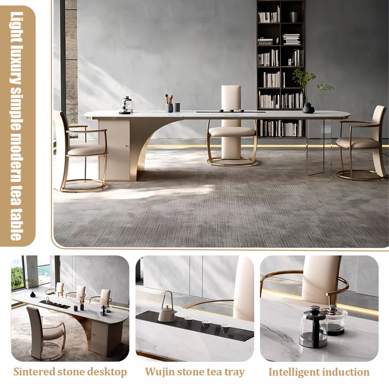 A Modern Minimalist Rectangular Office Tea Table, 29.53" H x 78.74" W x 31.5" D