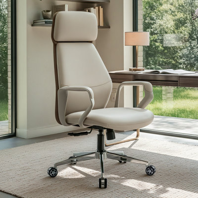 Modern Ergonomic Faux Leather Tilt-adjustable office chair with headrest