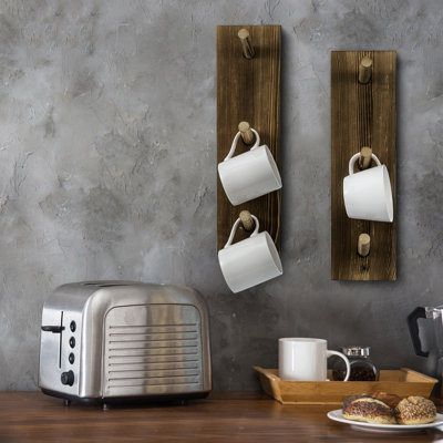 Annasophia Wall Mounted Solid Wood Mug Tree