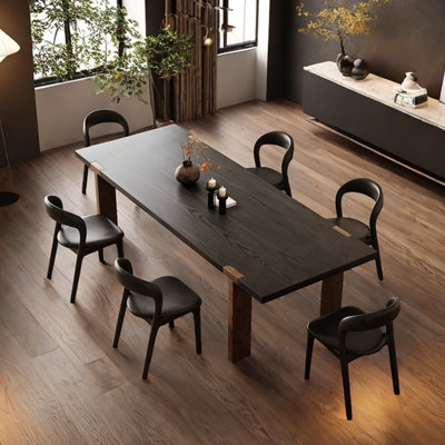 Ash wood dining table household solid wood