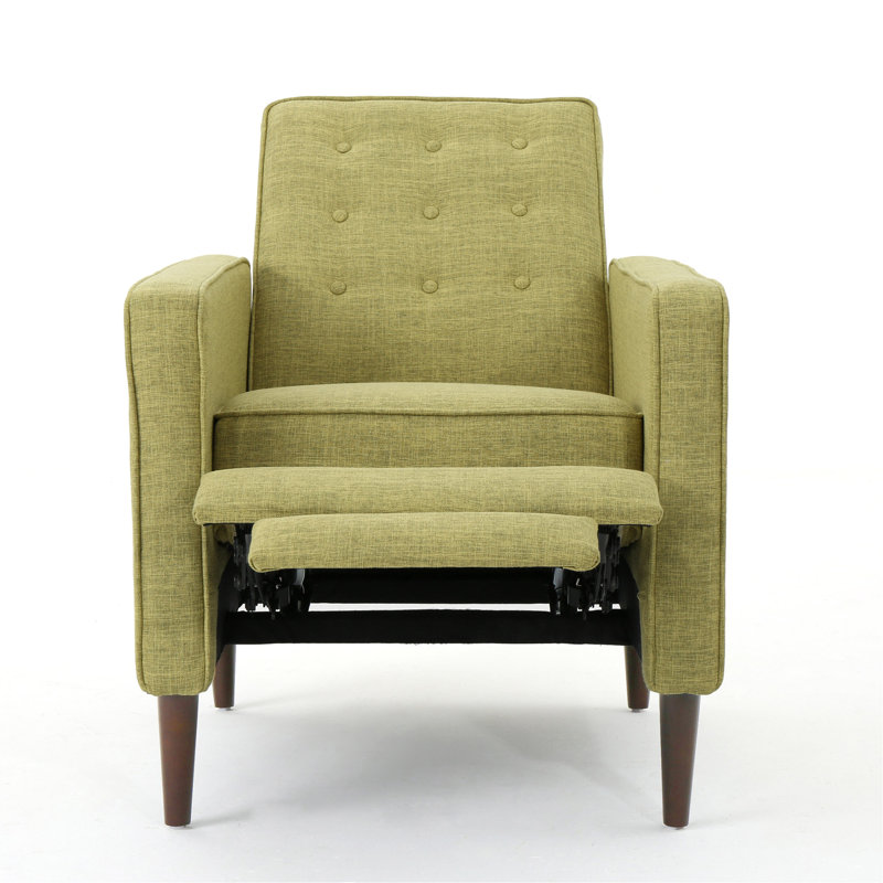 Fauteuil inclinable en polyester de style moderne Mid-Century, Tissu vert