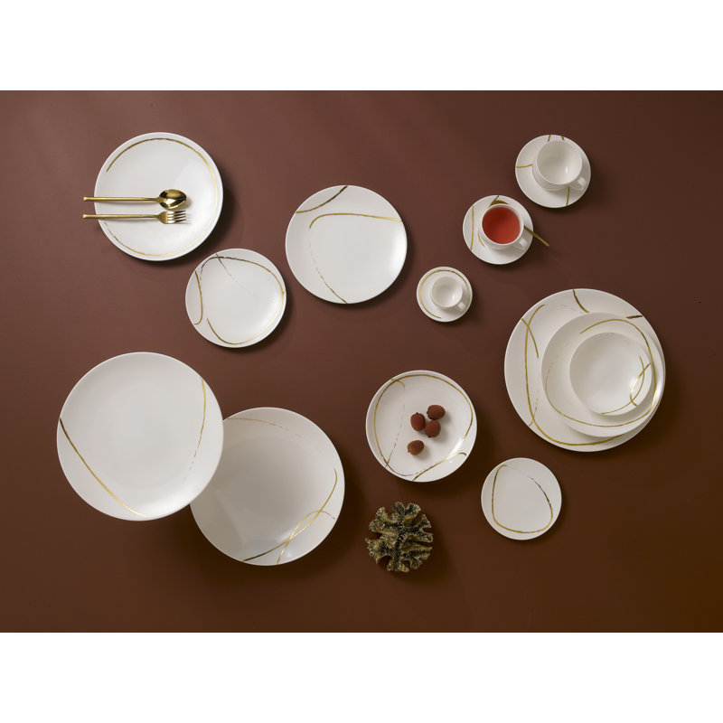 Sketch Handmade Bone China Salad/Dessert Plate, Chalk