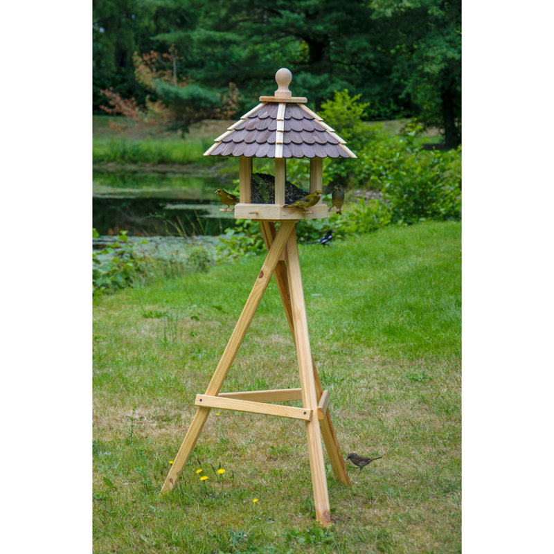 Andreka Wood Freestanding Decorative Bird Feeder