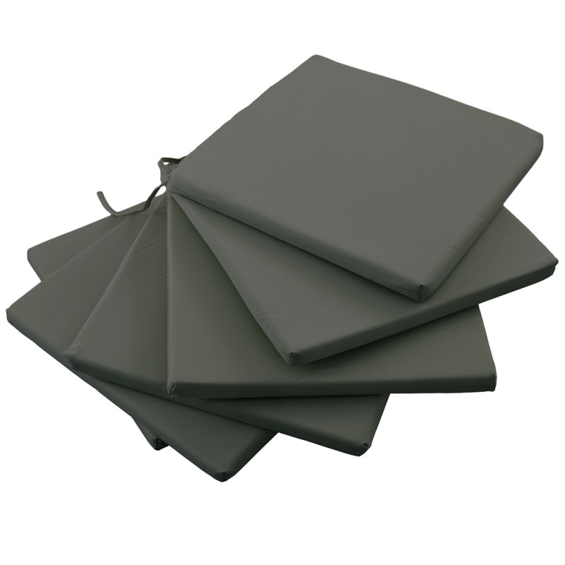 Coussin de siège extérieur 6 pièces Winston Porter, Gris anthracite