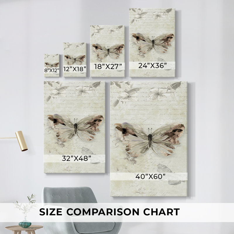 La Chanson du Papillon II - Cavas enveloppés de galerie, H 36 po x l 24 po